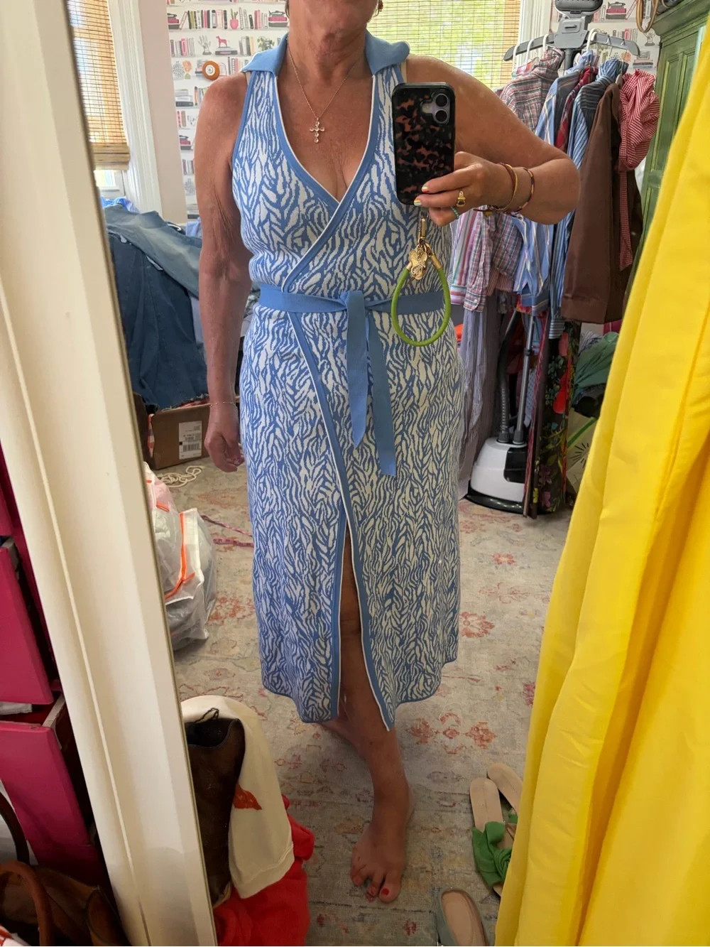 Diane Von Furstenberg Light Blue Knit Top - Picture 7 of 8
